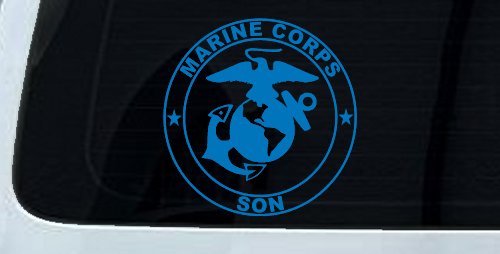 Marine Corps Son Seal Military Car or Truck Window Decal Sticker (Sky Blue)