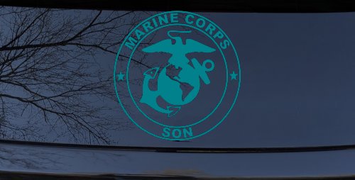 Marine Corps Son Seal Military Car or Truck Window Vinyl Decal Sticker (Turquoise Blue)
