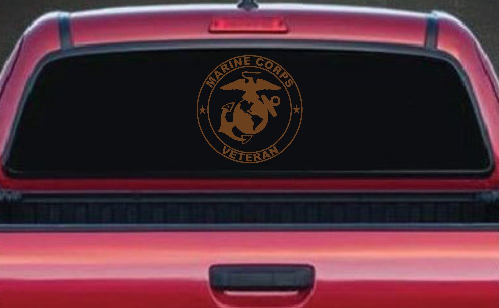 Marine Corps Veteran Seal Military Car or Truck Window Vinyl Decal Sticker (Copper)