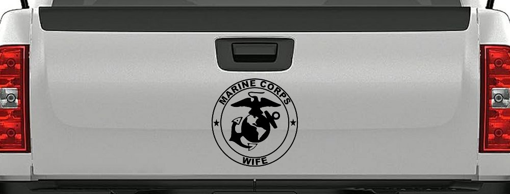 Marine Corps Wife Seal Military Car or Truck Window Vinyl Decal Sticker (Black)