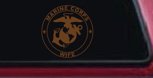 Marine Corps Wife Seal Military Car or Truck Window Decal Sticker (Copper)