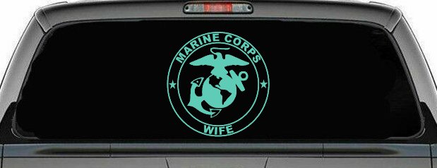Marine Corps Wife Seal Military Car or Truck Window Decal Sticker (Mint)