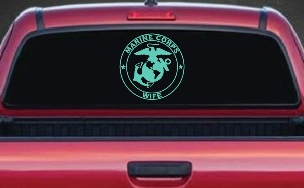 Marine Corps Wife Seal Military Car or Truck Window Decal Sticker (Mint)