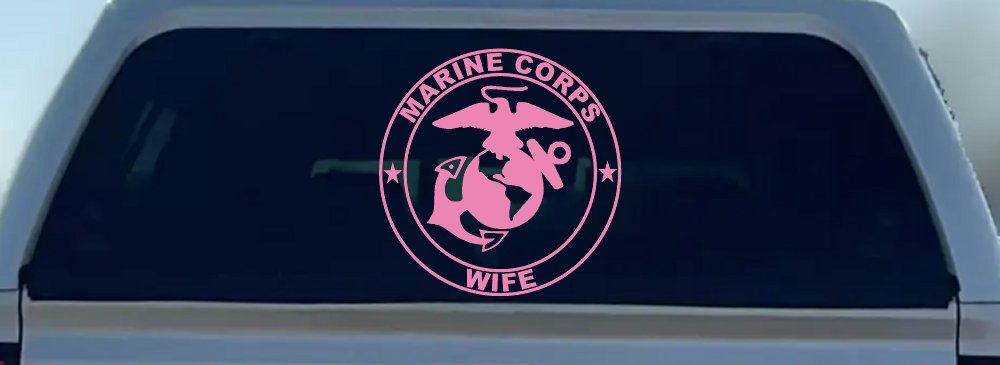 Marine Corps Wife Seal Military Car or Truck Window Vinyl Decal Sticker (Pink)