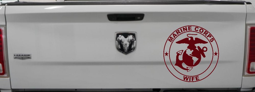Marine Corps Wife Seal Military Car or Truck Window Decal Sticker (Purple Red)
