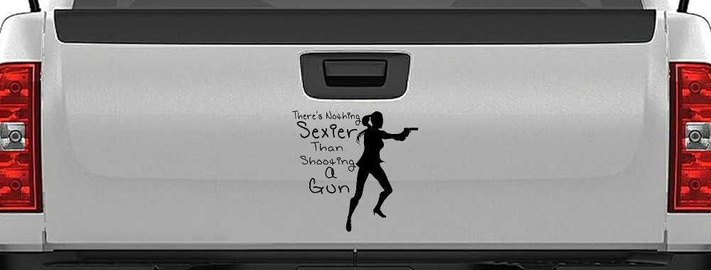 Theres Nothing Sexier Than Shooting A Gun Guns Car or Truck Window Decal Sticker (Black)