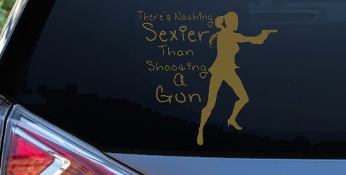 Theres Nothing Sexier Than Shooting A Gun Guns Car or Truck Window Decal Sticker (Gold)