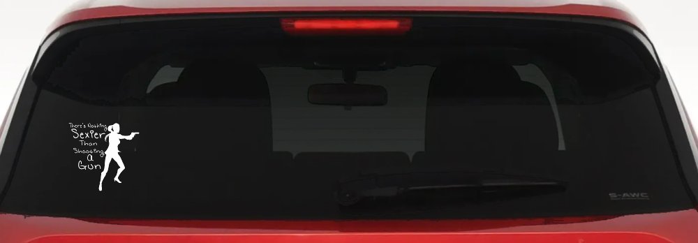 Theres Nothing Sexier Than Shooting A Gun Guns Car or Truck Window Decal Sticker (White)