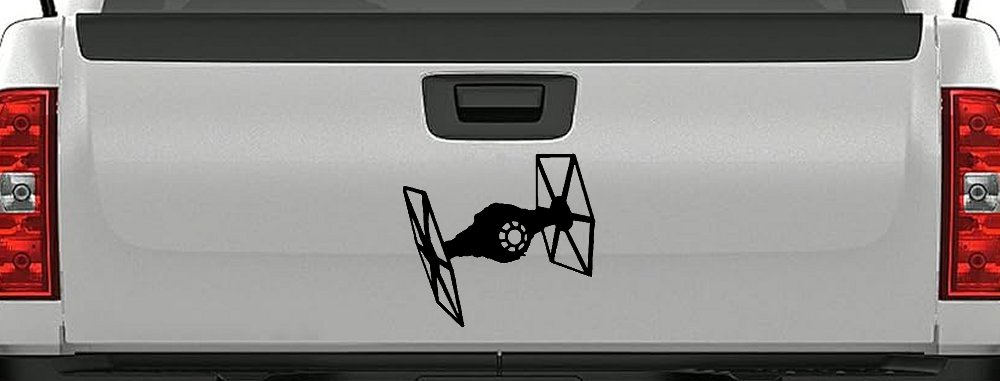 Tie Fighter Sci Fi Car or Truck Window Decal Sticker (Black)