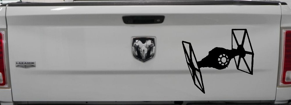 Tie Fighter Sci Fi Car or Truck Window Decal Sticker (Black)