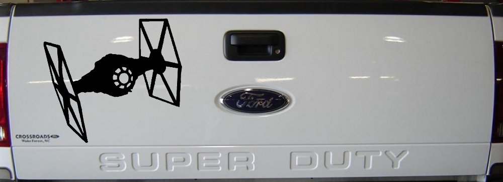 Tie Fighter Sci Fi Car or Truck Window Decal Sticker (Black)