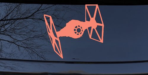 Tie Fighter Sci Fi Car or Truck Window Decal Sticker (Coral)