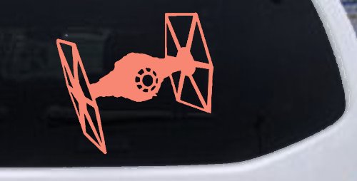 Tie Fighter Sci Fi Car or Truck Window Decal Sticker (Coral)