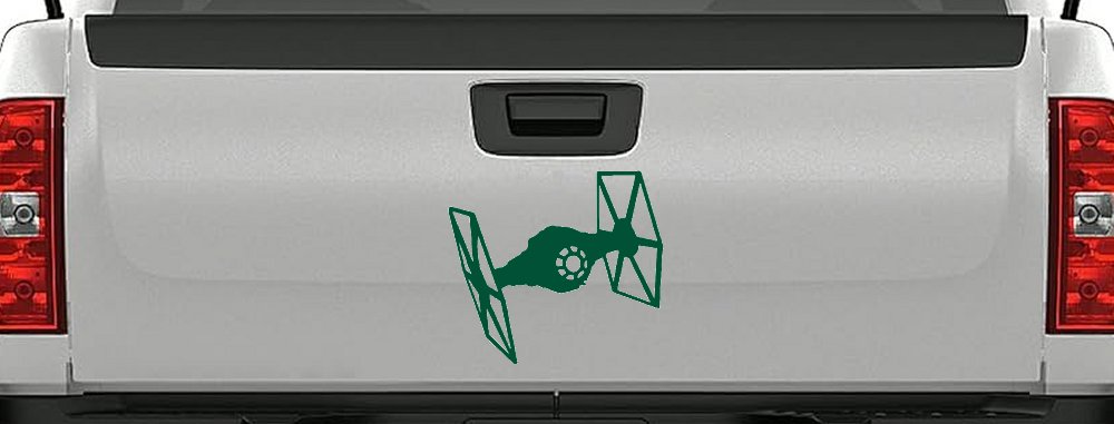 Tie Fighter Sci Fi Car or Truck Window Decal Sticker (Dark Green)