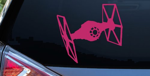 Tie Fighter Sci Fi Car or Truck Window Vinyl Decal Sticker (Hot Pink)