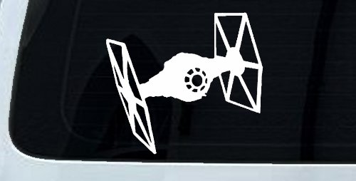Tie Fighter Sci Fi Car or Truck Window Decal Sticker (White)