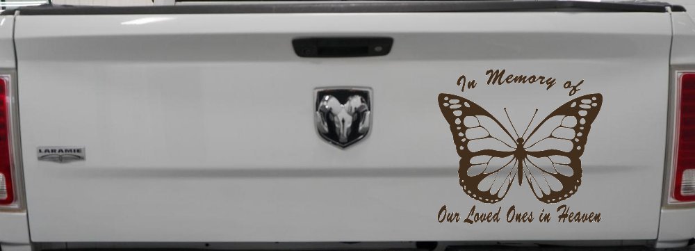 In Memory Of Our Loved Ones In Heaven Butterfly Butterflies Car or Truck Window Decal Sticker