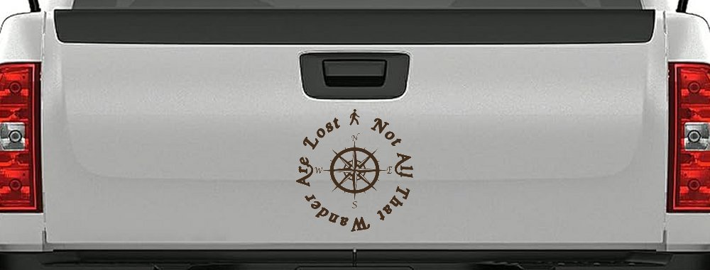 Not All Who Wander Are Lost With Compass Other Car or Truck Window Decal Sticker