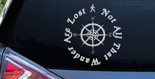 Not All Who Wander Are Lost With Compass Other Car or Truck Window Decal Sticker