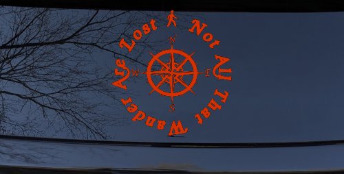 Not All Who Wander Are Lost With Compass Other Car or Truck Window Decal Sticker