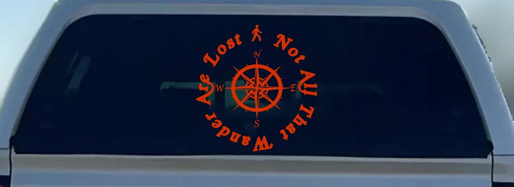 Not All Who Wander Are Lost With Compass Other Car or Truck Window Decal Sticker