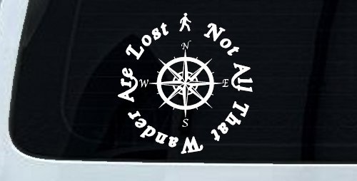 Not All Who Wander Are Lost With Compass Other Car or Truck Window Decal Sticker