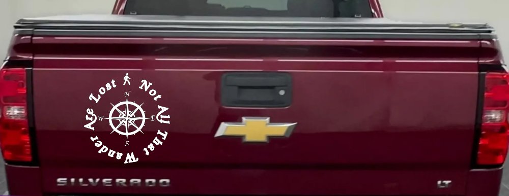 Not All Who Wander Are Lost With Compass Other Car or Truck Window Decal Sticker