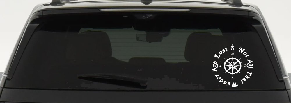Not All Who Wander Are Lost With Compass Other Car or Truck Window Decal Sticker