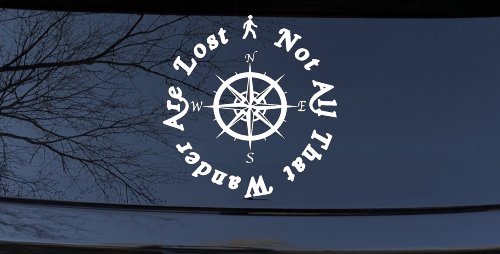 Not All Who Wander Are Lost With Compass Other Car or Truck Window Decal Sticker