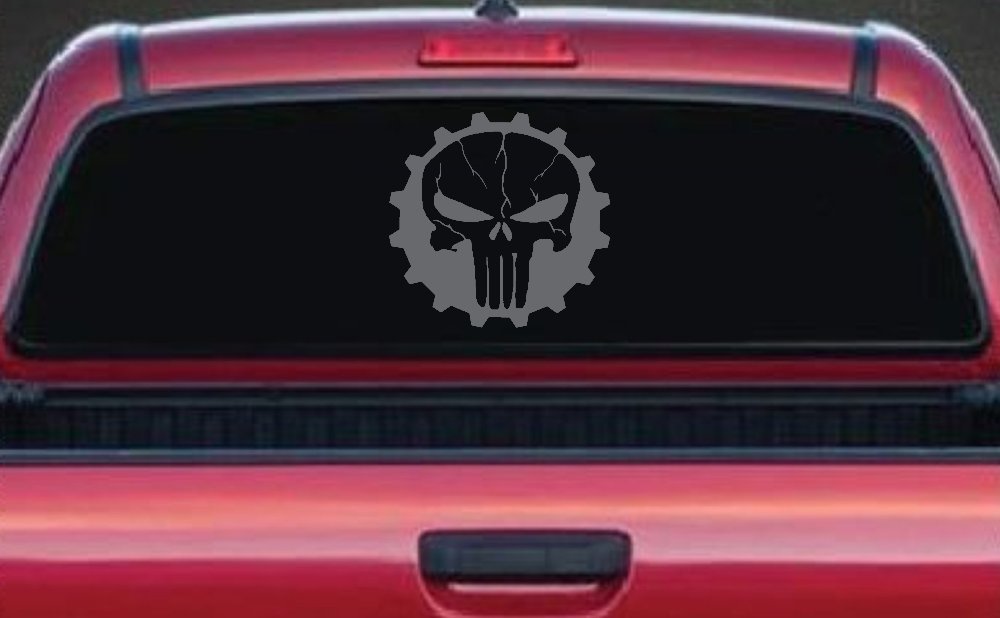 Punisher Skull Gear Car or Truck Window Decal Sticker