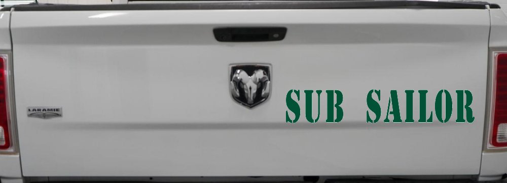 Sub Sailor Military Car or Truck Window Decal Sticker (Dark Green)