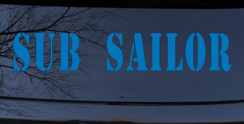 Sub Sailor Military Car or Truck Window Decal Sticker (Sky Blue)