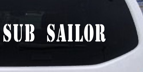 Sub Sailor Military Car or Truck Window Vinyl Decal Sticker (White)