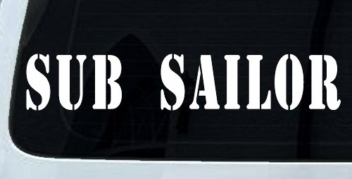 Sub Sailor Military Car or Truck Window Vinyl Decal Sticker (White)