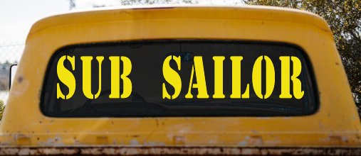 Sub Sailor Military Car or Truck Window Decal Sticker (Yellow)