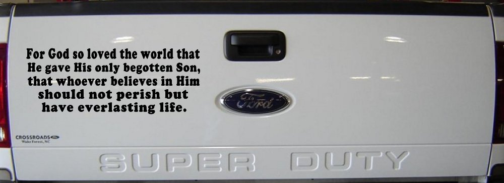 John 3 16 For So God Loved The World Christian Car or Truck Window Vinyl Decal Sticker (Black)