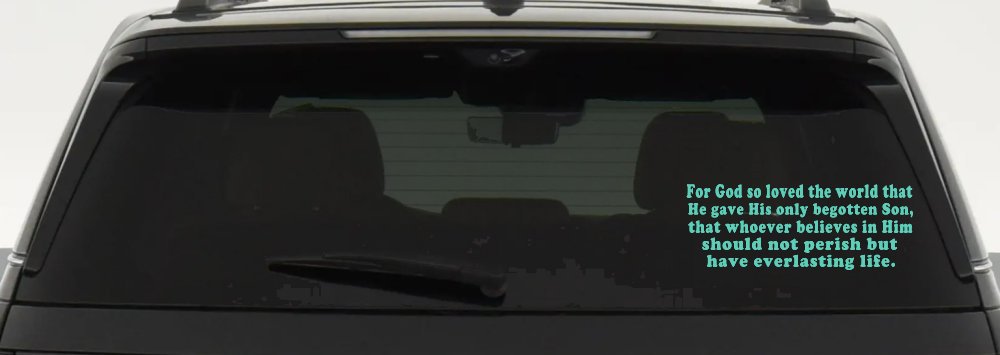 John 3 16 For So God Loved The World Christian Car or Truck Window Decal Sticker (Mint)