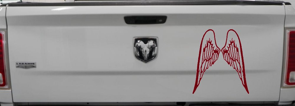 Angel Wings Christian Car or Truck Window Decal Sticker (Burgundy)