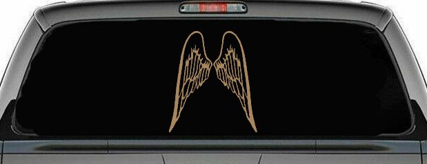 Angel Wings Christian Car or Truck Window Decal Sticker (Light Brown)