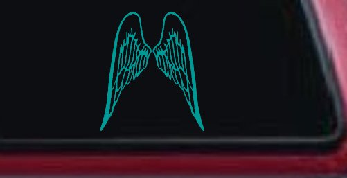 Angel Wings Christian Car or Truck Window Decal Sticker (Turquoise)