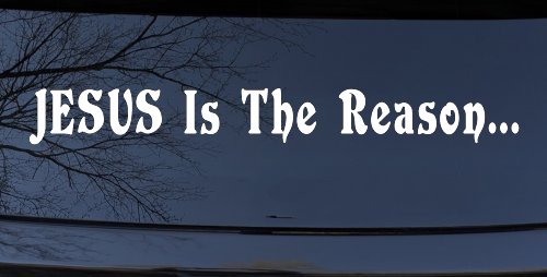 Jesus Is The Reason Christian Car or Truck Window Vinyl Decal Sticker (White)
