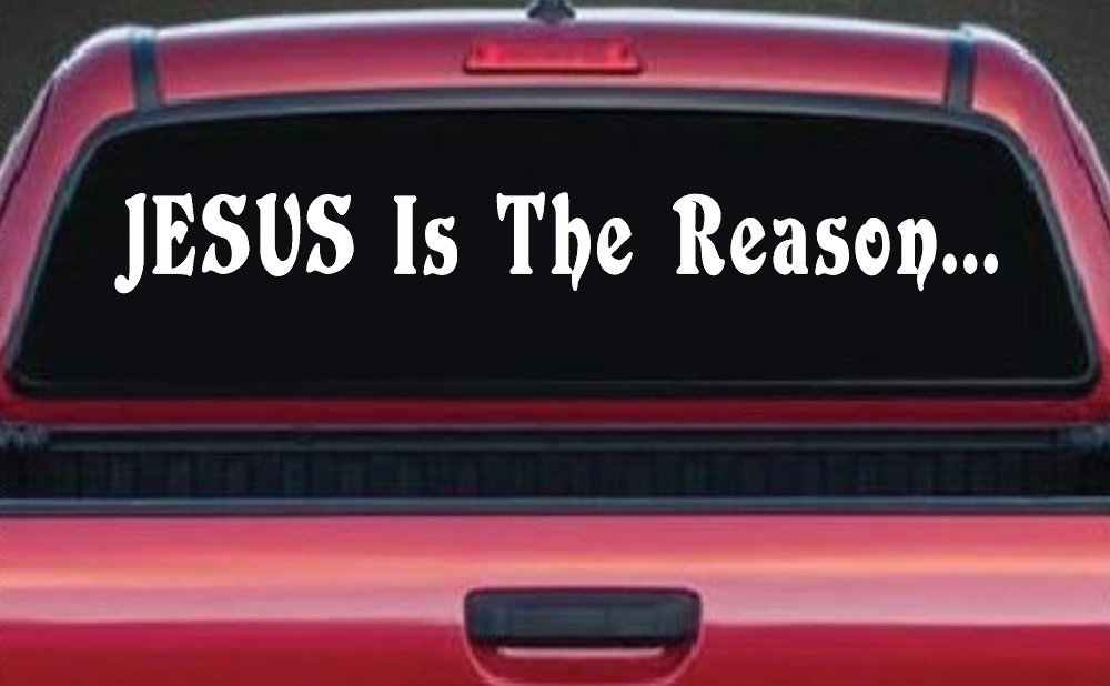 Jesus Is The Reason Christian Car or Truck Window Decal Sticker (White)