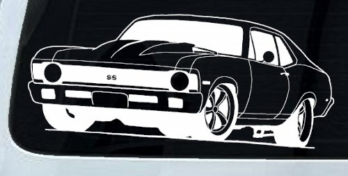 Chevy Nova Car or Truck Window Decal Sticker (White)