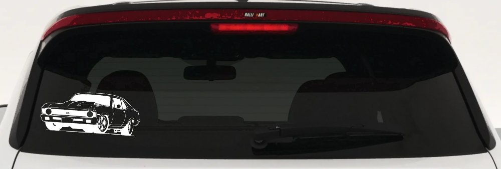 Chevy Nova Car or Truck Window Decal Sticker (White)