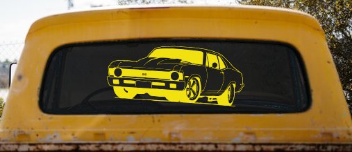 Chevy Nova Car or Truck Window Decal Sticker (Yellow)