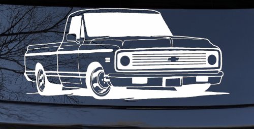 Classic Chevrolet C10 Truck Garage Decals Car or Truck Window Decal Sticker (White)