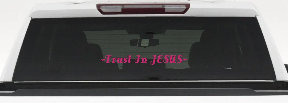 Trust In Jesus Christian Car or Truck Window Vinyl Decal Sticker (Hot Pink)