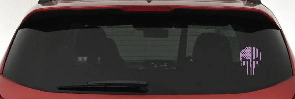 Punisher Skull With American US Flag Vertical Skulls Car or Truck Window Decal Sticker