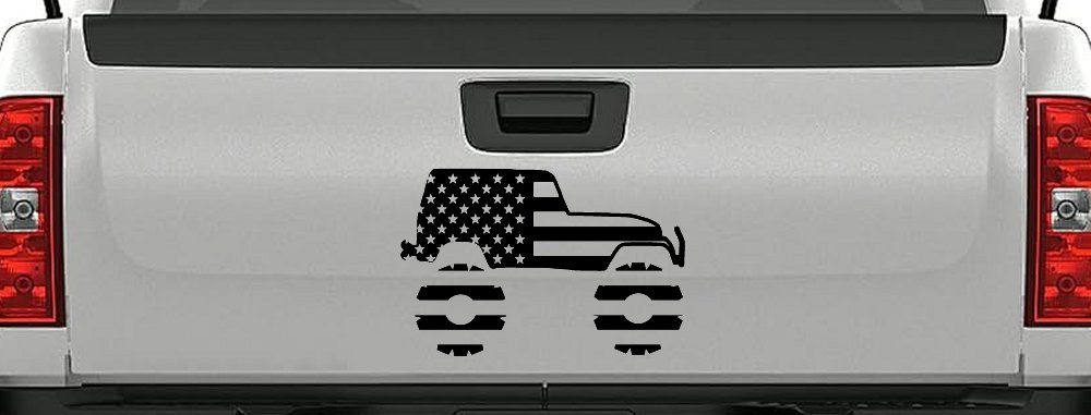 US American Flag Jeep Off Road Car or Truck Window Decal Sticker