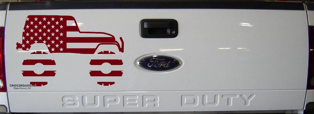 US American Flag Jeep Off Road Car or Truck Window Decal Sticker